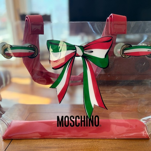 Moschino Transparent Tote with Red and Green Bow - EUC - Picture 3 of 8